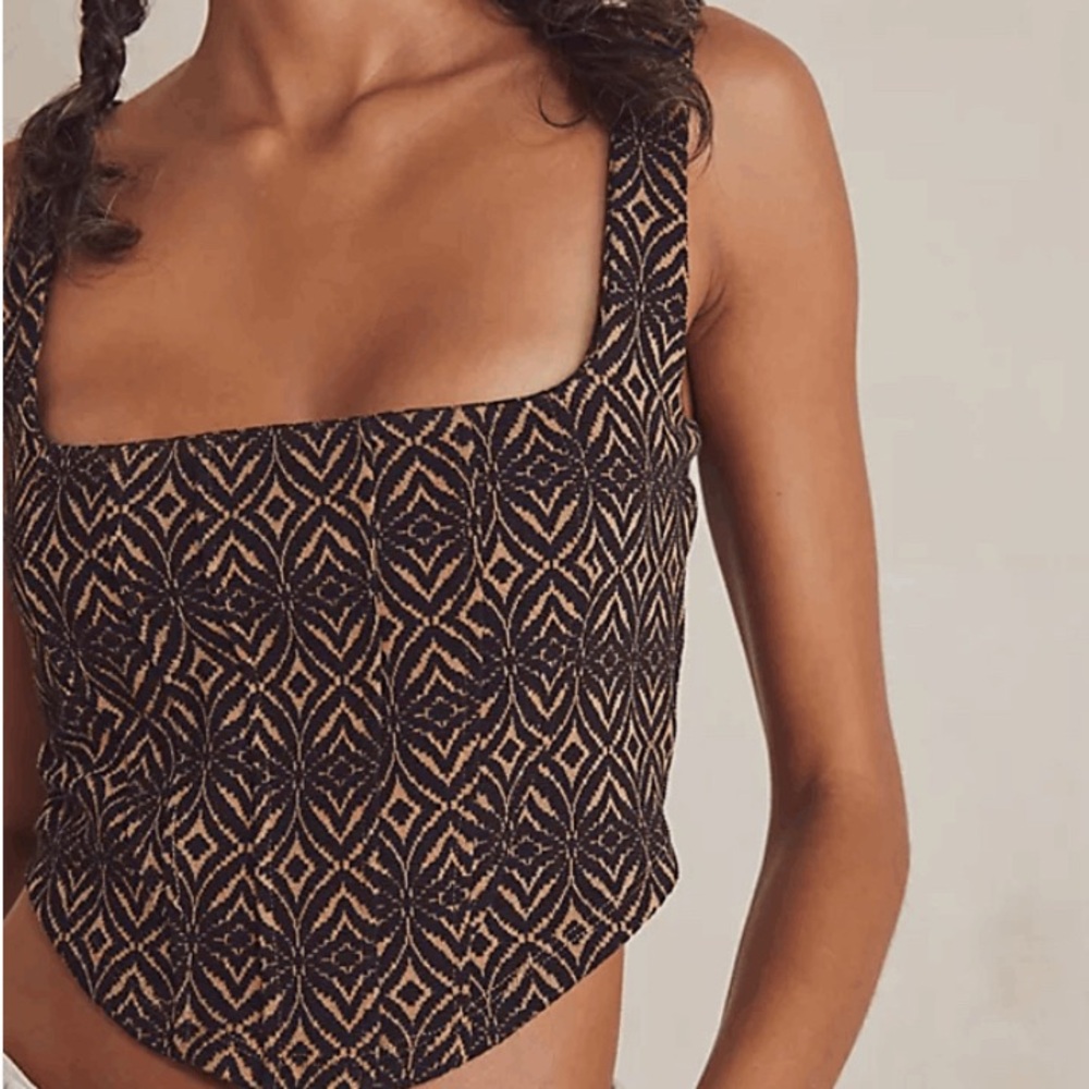 Free People Patterned Corset Top
